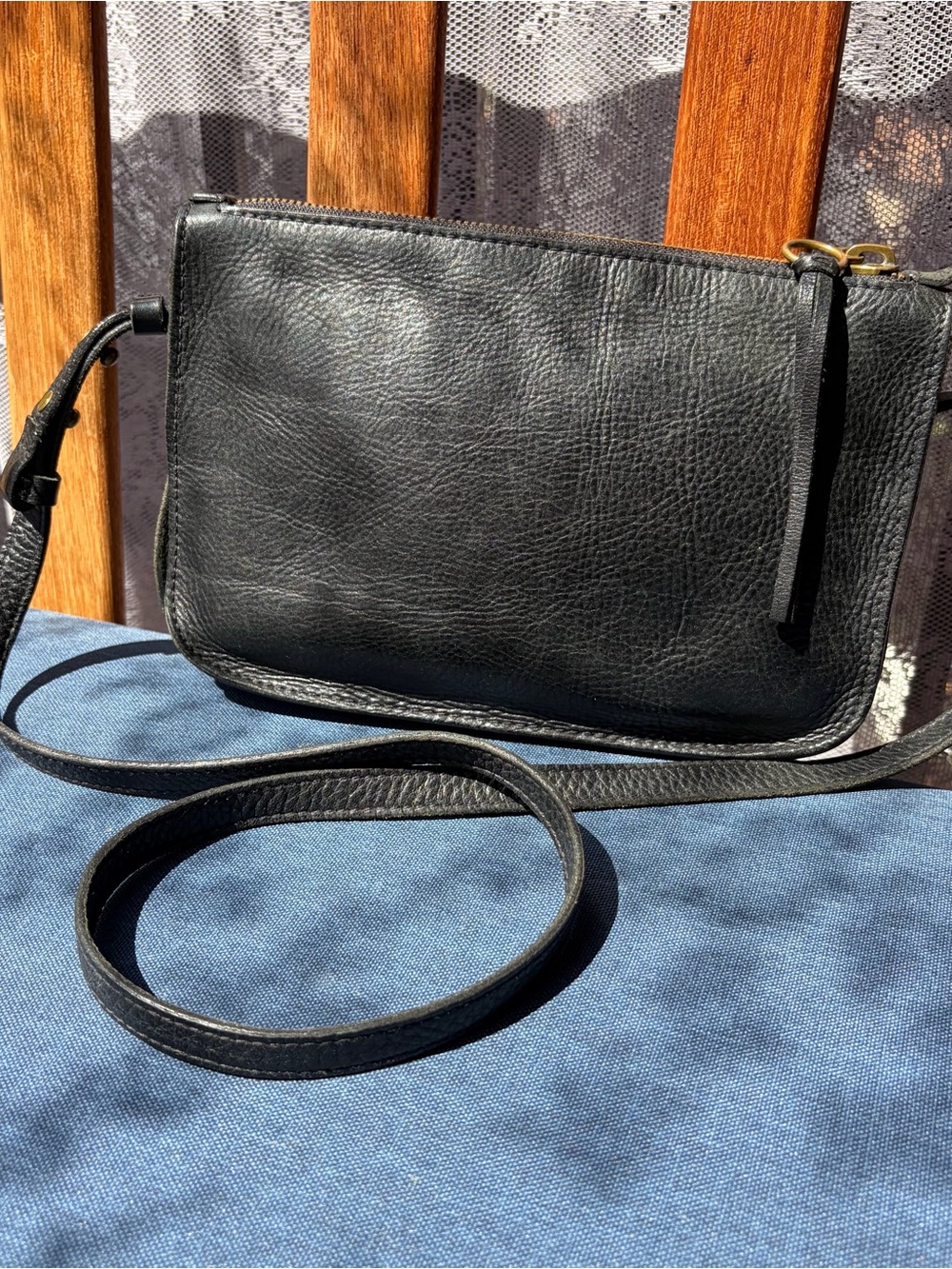 MADEWELL Crossbody Shoulder Bag Black Leather